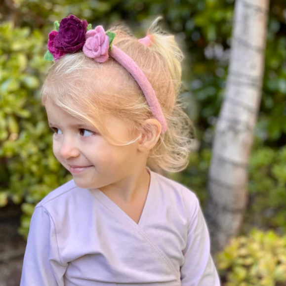 Flower Headband - Dark Pink