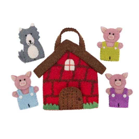 Three Little Pigs Finger Puppet Playbag